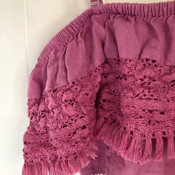 American Eagle Outfitters Womens Linen Blend Crop Top Small - Picture 3 of 8